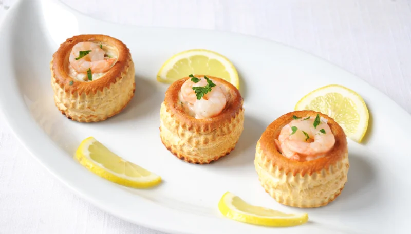 Vol-au-vent con gamberetti