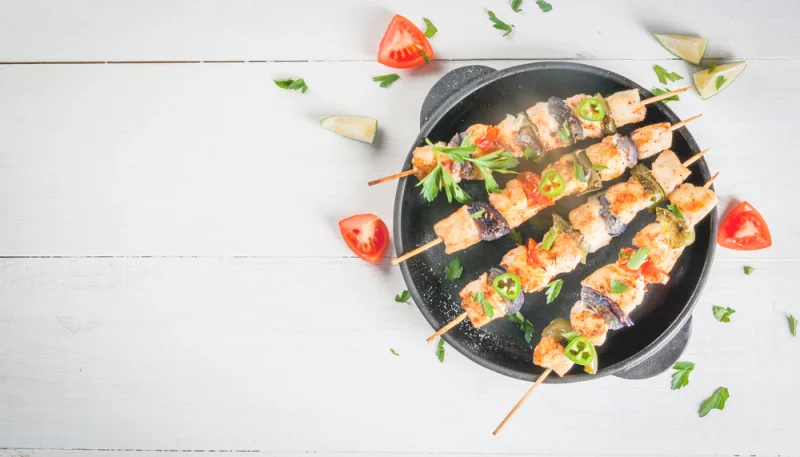 Spiedini di pollo in padella