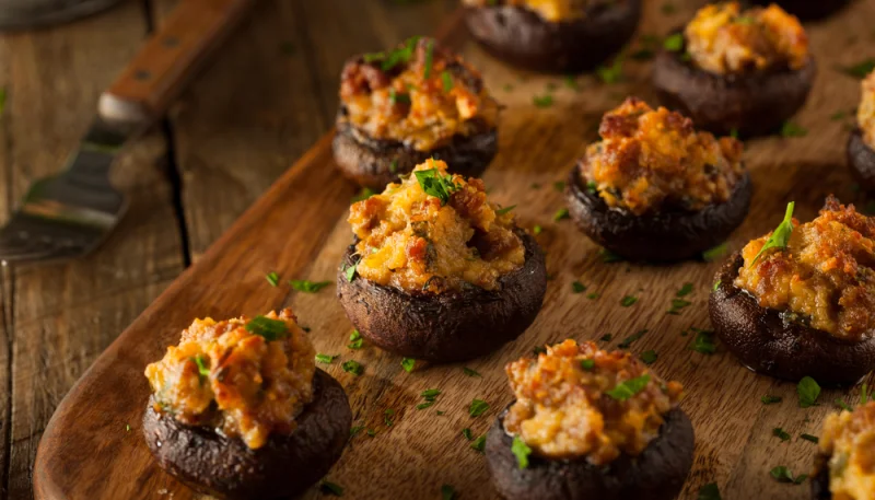 Funghi ripieni di carne