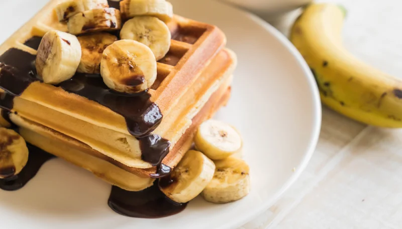 Gaufre banana e cioccolato