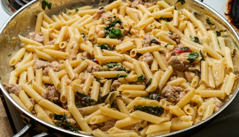 Penne con panna e salsiccia