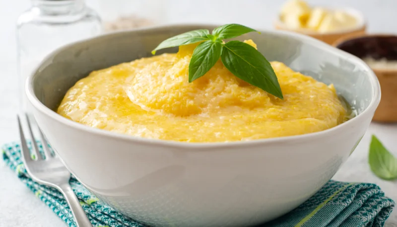 Polenta con salsa di porri