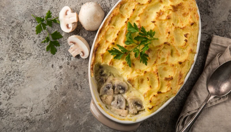 Sformato con funghi e patate