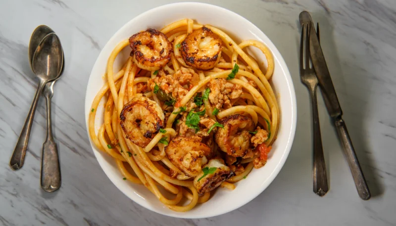 Bucatini mare e monti