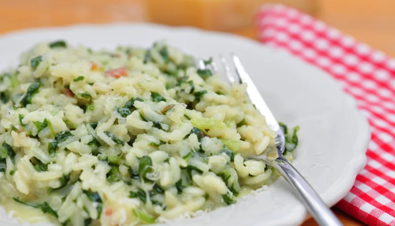 Riso salmone e spinaci