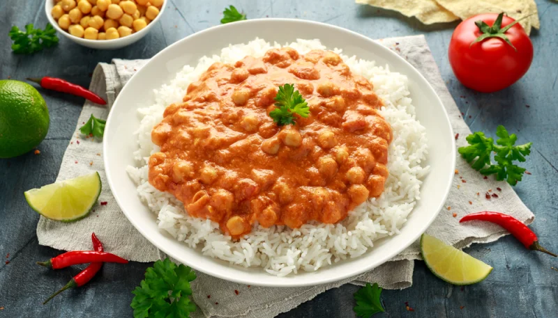 Crema di ceci con gamberi