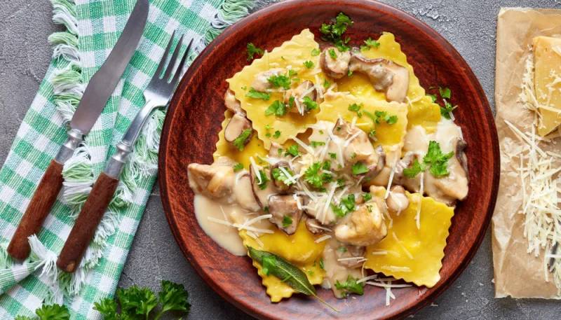 Ravioli ai funghi porcini