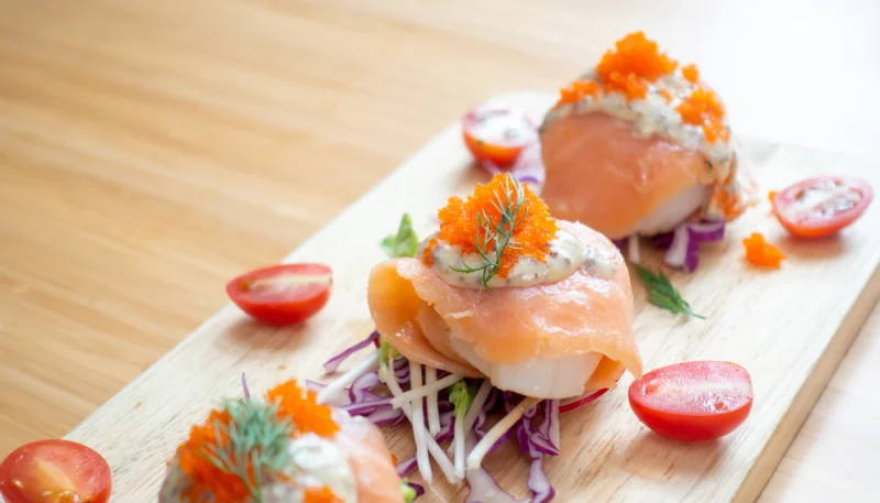 Involtini di cappasanta e salmone