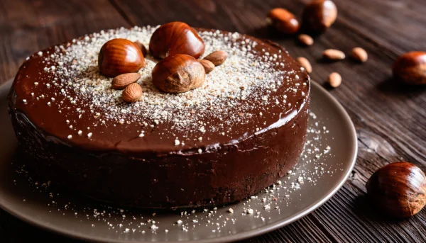 Torta di castagne e cioccolato