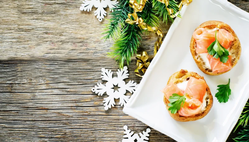 Cestini di frolla salata con salmone