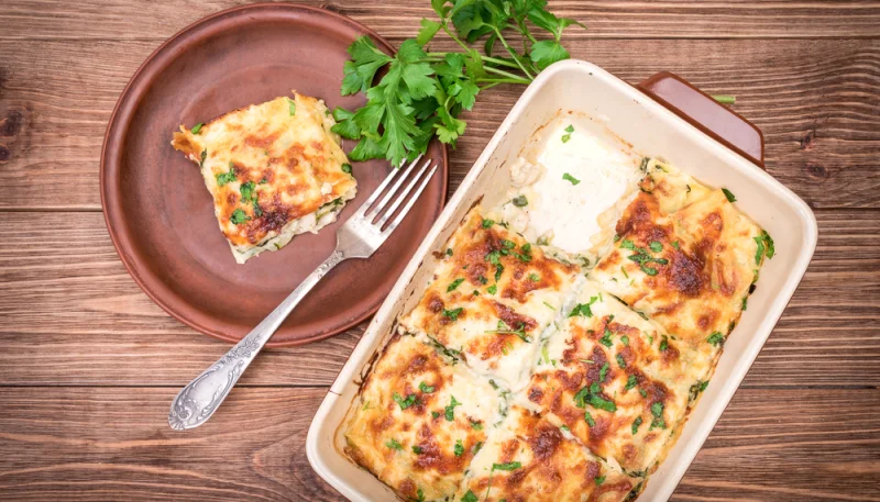 Lasagne con porri e crescenza