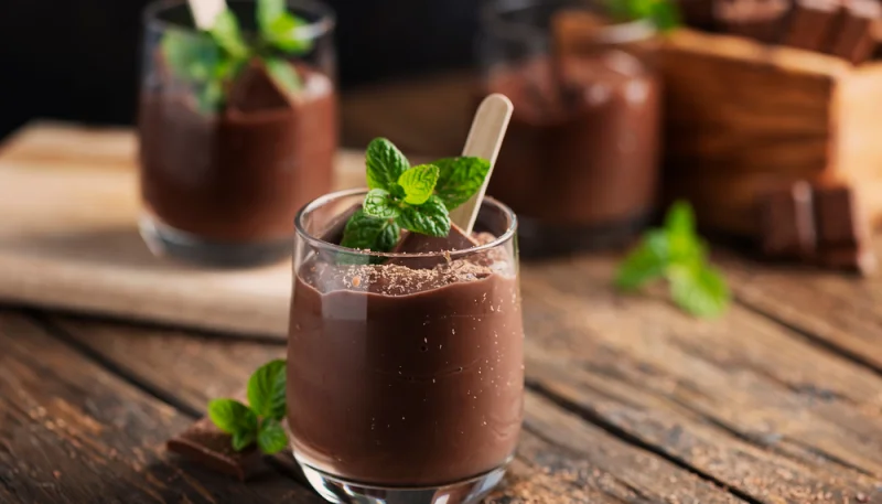 Mousse al cioccolato e menta