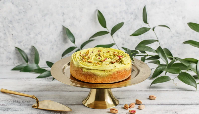 Torta crema e pistacchio
