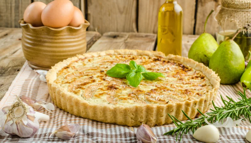 Quiche di gorgonzola e pere