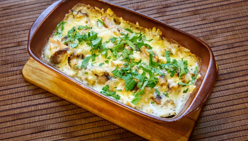 Verza e patate al forno con scamorza