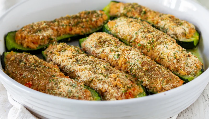 Zucchini ripieni alla soia