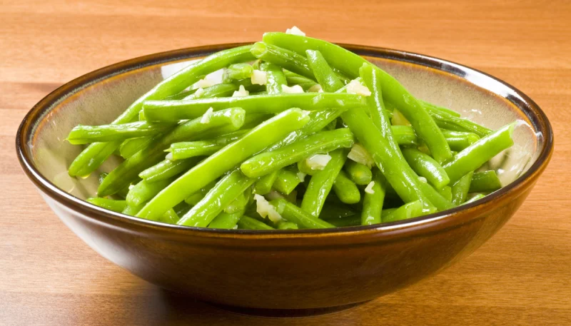 Fagiolini con aglio al microonde