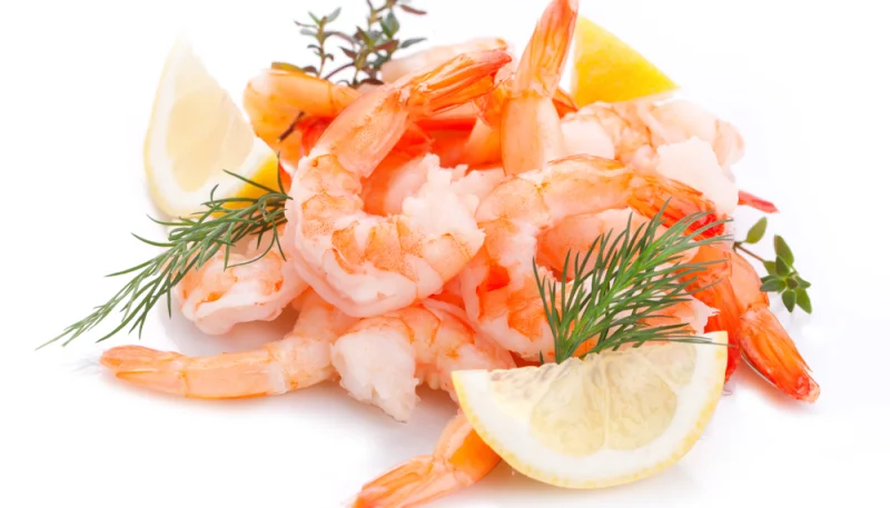 Mazzancolle al vapore d'arancio e timo