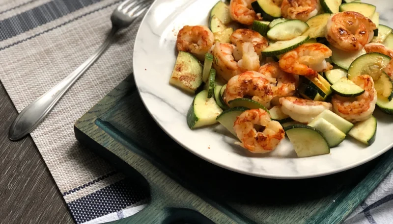 Gamberi e zucchine al forno