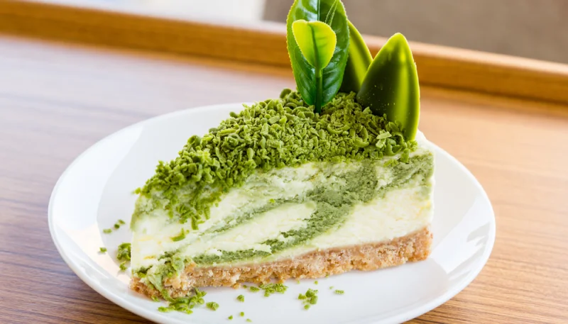 Cheesecake al matcha