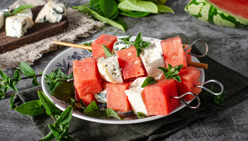 Spiedini di anguria e feta