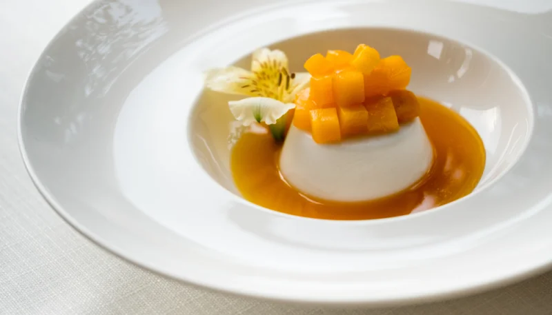 Panna cotta al cocco e mango