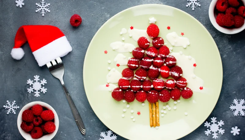 Albero di Natale di lamponi