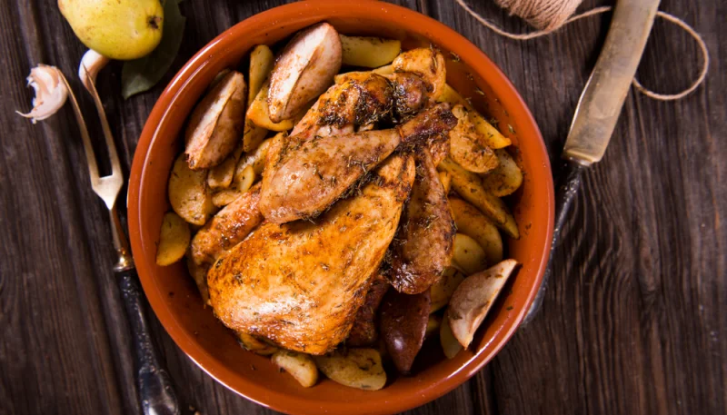 Faraona cotta con la creta