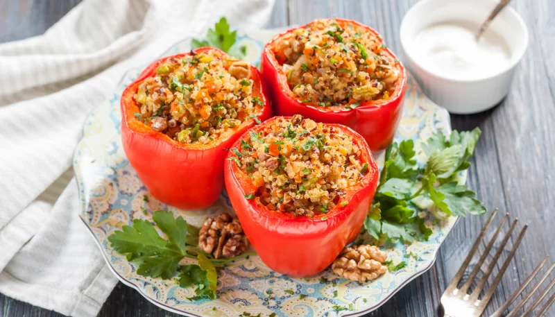 Peperoni ripieni di quinoa