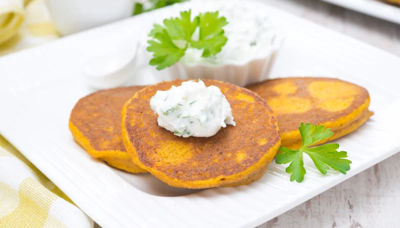Pancakes salati alla zucca e ricotta