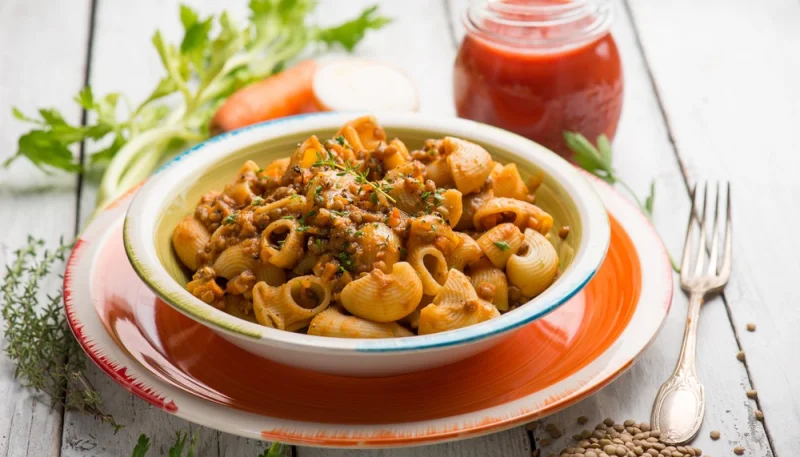Pasta con crema di lenticchie