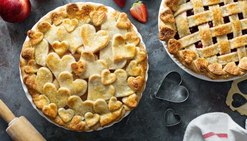Crostata di cuori con le mele