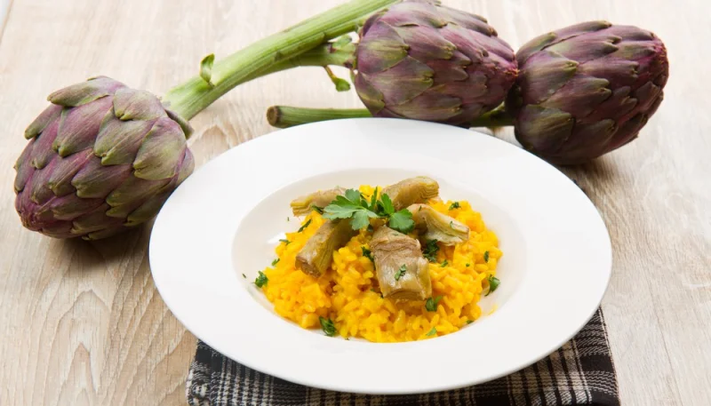 Risotto ai carciofi e zafferano