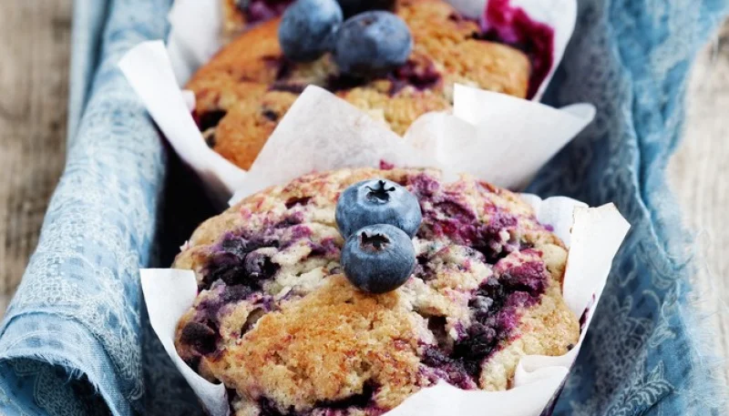 Muffin con marmellata di mirtilli