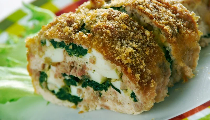 Polpettone al forno con spinaci