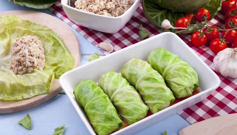Involtini di verza ripieni di riso