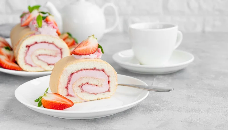 Rotolo panna e fragole