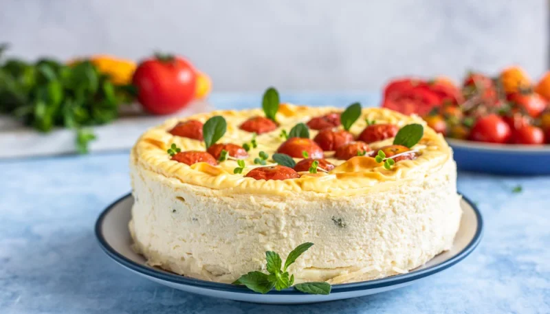 Cheesecake salata pomodorini e menta