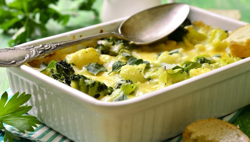 Sformato di cavolfiori, broccoli e prosciutto