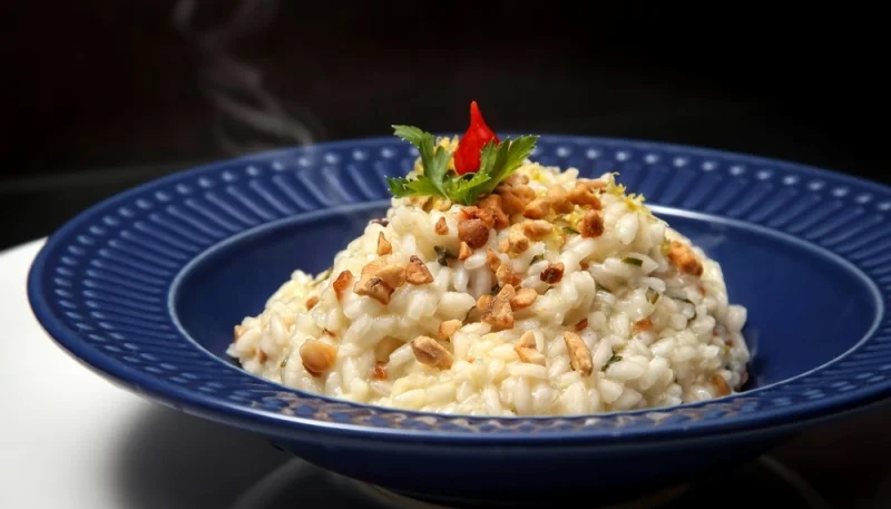 Risotto al limone e noci